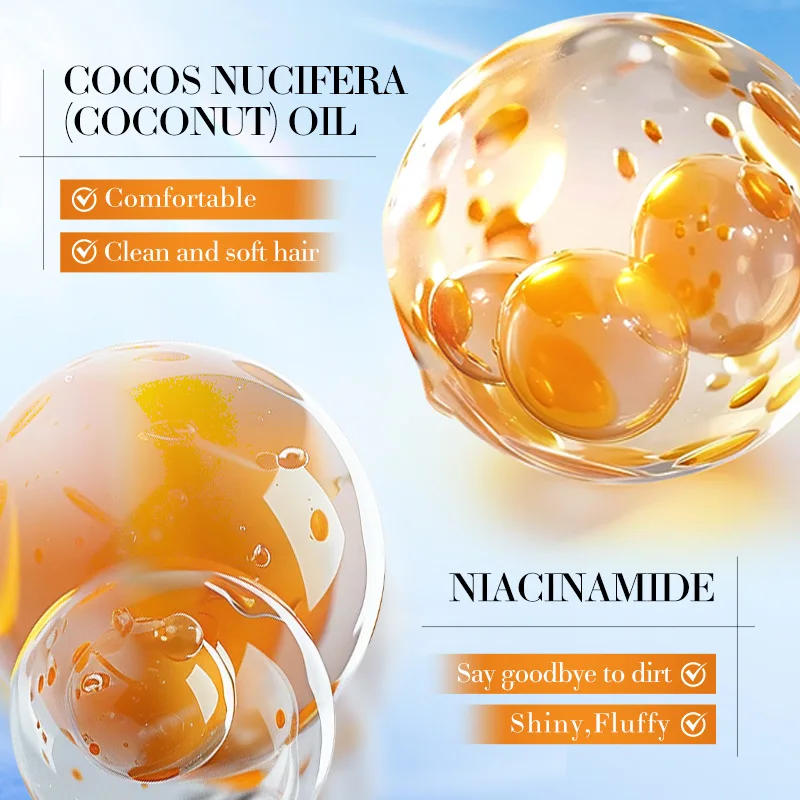 SADOER جوز الهند 3 في 1 قناع الشعر شامبو غسل الجسم جل الاستحمام عدة إصلاح الجاف التالف السلس ترطيب العلاجات مجموعات للشعر #5