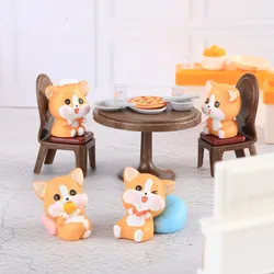 Figurines Miniatures Cartoon Corgi Puppy Micro Landscape Ornaments For Home Decorations Decor Room Lovely Dog Desk Accessories