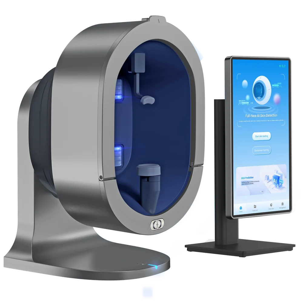 Analisador de pele 3D AI Testador facial Profissional Scanner portátil Detecção de umidade e acne Câmera HD Equipamento de salão de beleza