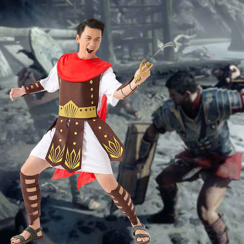 Funny Roman Warrior Costumes Stage Performance Costumes Cosplay Roman Couple Costumes Without Weapon Party Props