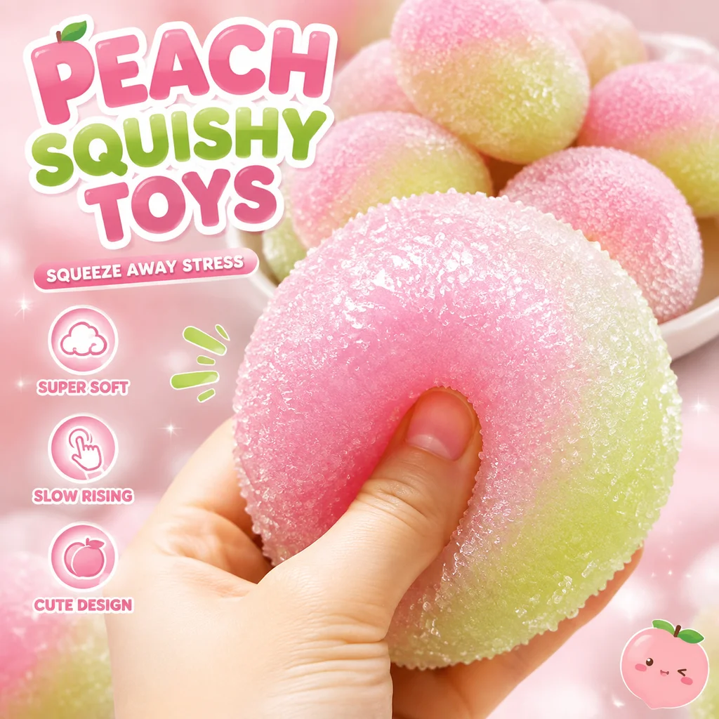Slow Rising Squishy Toy Ice Slushy Bayberry Ball Stress Relief Fidget Decompression Crackling Sound Soft Squeeze Sensory Adults