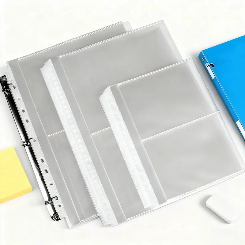 100PCS A3 A4 A5 Plastic Loose-Leaf Waterproof Document Pocket Bag Transparent Sheet Protectors Filing Sleeves Multipurpose Pouch