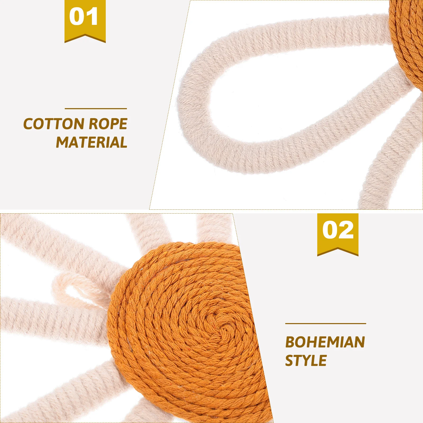 

Bohemian Woven Flower Wall Decor Daisy Floral Hanging Cute Decorative Piece for Children Room Bedroom Interior