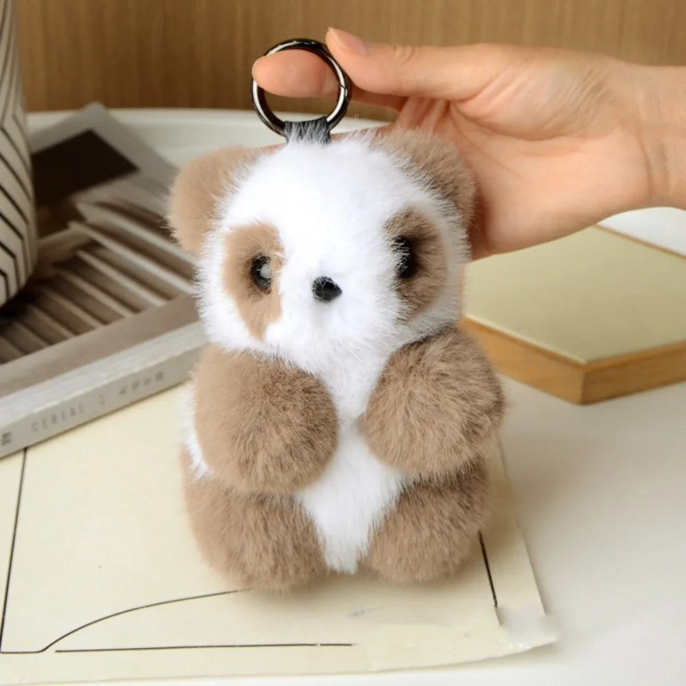 

Kawaii Plush Panda Toy Key Ring Cotton Doll Mink Hair Bear Keychain Bag Ornament Cute Animal Pendant Daily