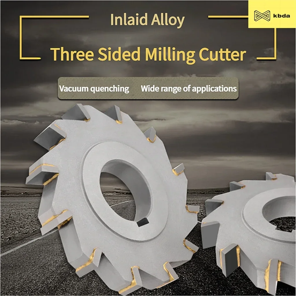 KADA Tungsten Steel Alloy Three-sided Milling Cutter 63mm 80mm 100mm 125mm Carbide Milling Cutter Saw Blade 4mm-20mm Thickness