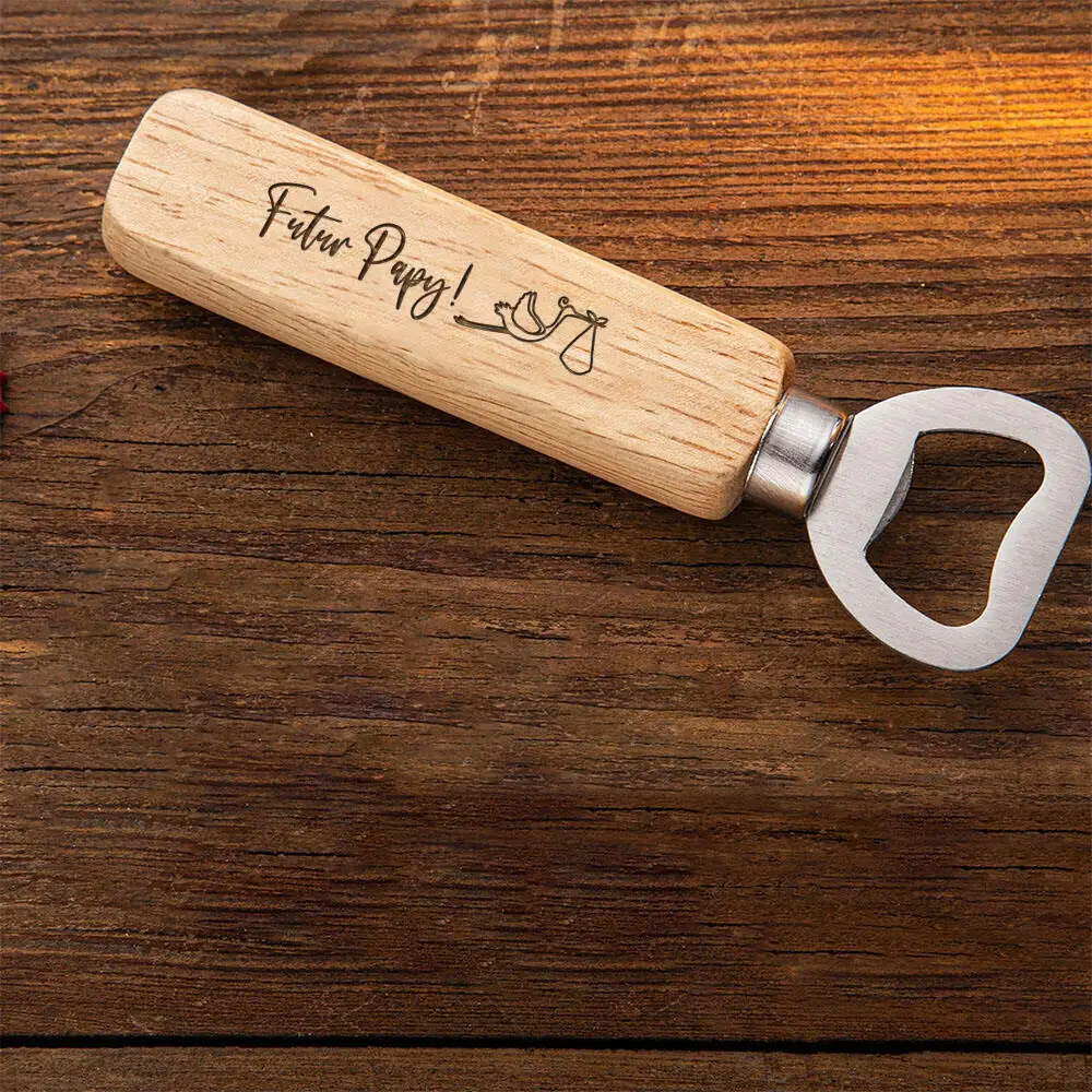 Wooden Bottle Opener Pregnancy Announcement Gift Engraved Future Godfather Uncle Dad Beer Openers Holiday Birthday Family Gifts