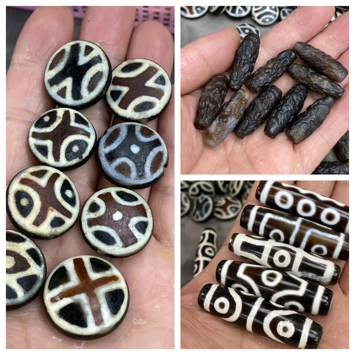 50pcs/lot Limited time discounts Premium variety Taiwan craftsmanship Weathering of old material Tibetan agate dzi wholesale