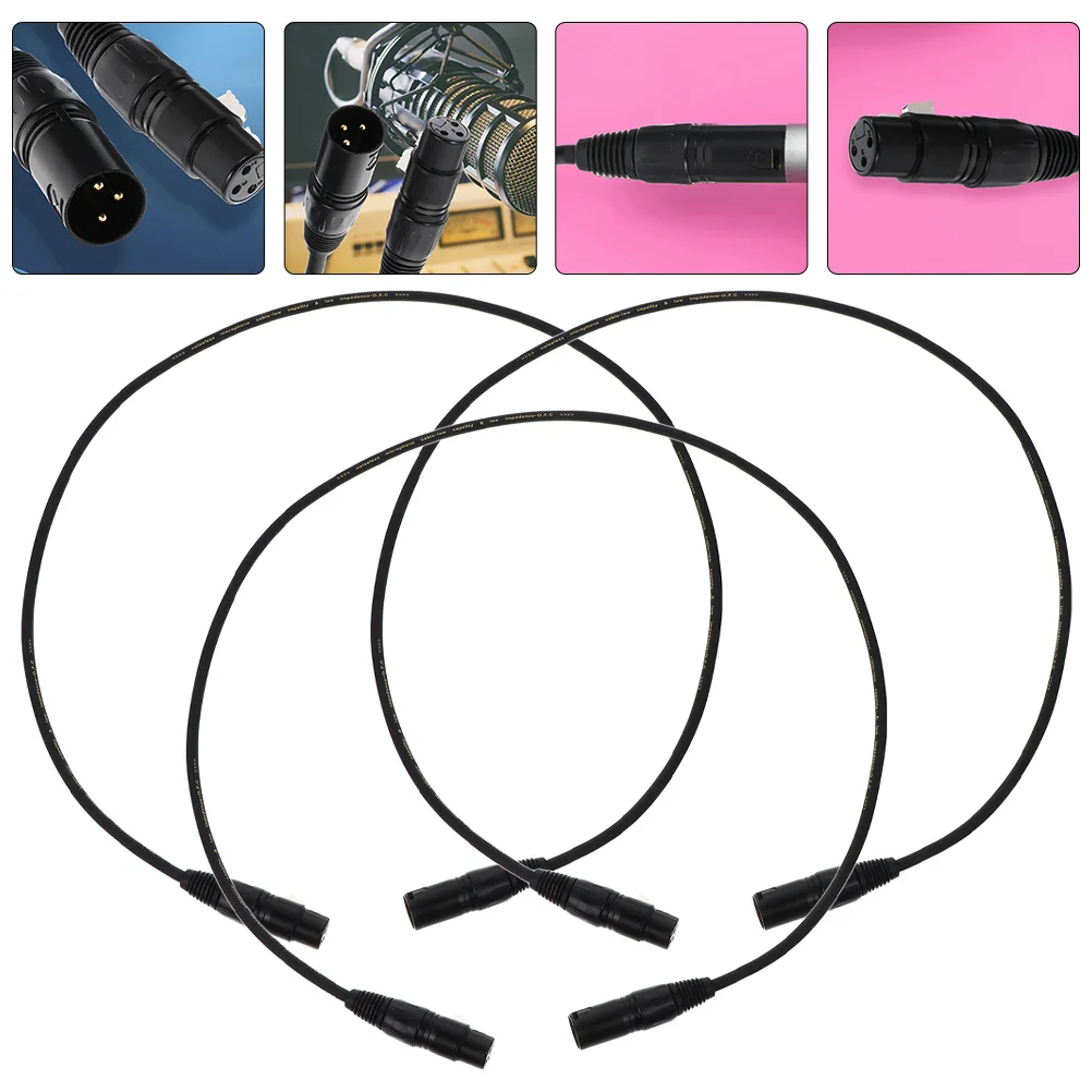 

3pcs Xlr Cable Copper Wire Conductor Microphone Cord Male To Female For Sound System Stage Mixer Amplifier 3 Pin Mic Wire