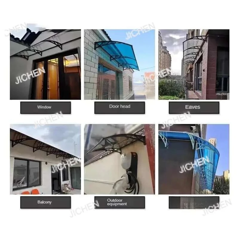 مظلات منزلية من سبائك الألومنيوم للباب، تصميم حديث مقاوم للمطر وواقي من الشمس، مظلة إبداعية بسيطة للديكور الخارجي للفناء