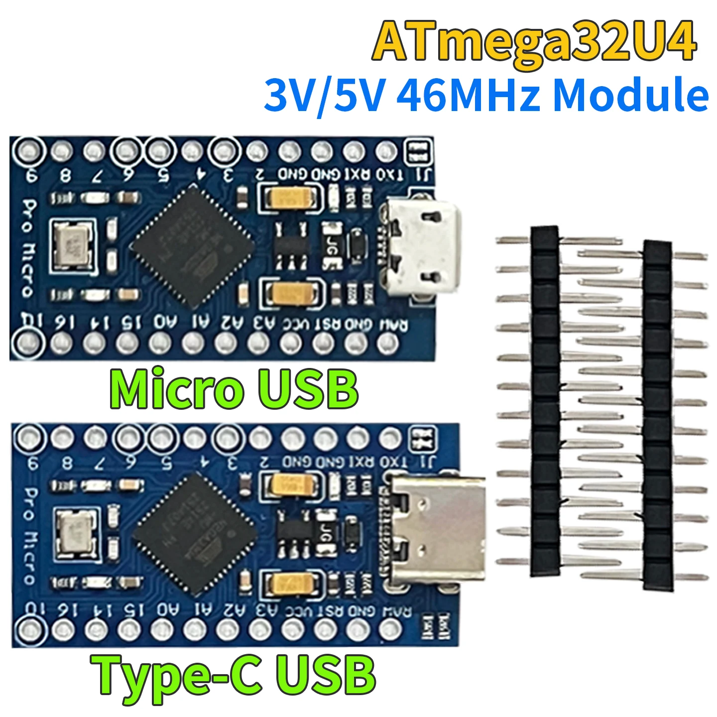 XZG Pro Micro ATmega32U4 5V 16MHz Replace ATmega328 For Arduino Pro Mini With 2 Row Pin Header For Leonardo Mini Usb Interface — product photo 1 of 1