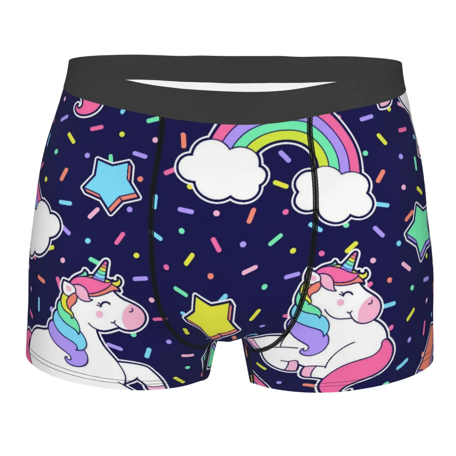 Rainbow Unicorn Series Pattern Men Underwear Boxers Men's Novelty Underpant Breathable Printed Male Underpants Man Boxer Briefs