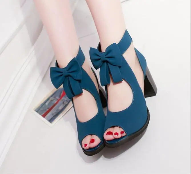 New fashion Women shoes bowknot high Heel zipper Sandals Summer New High Heel Shoes Fashion Mesh fashion women sandals image 4