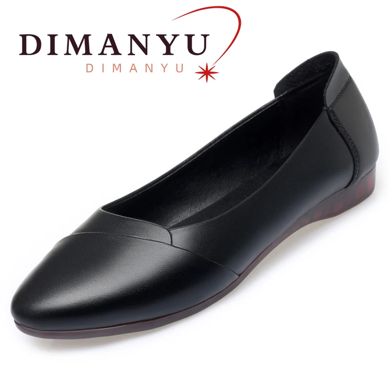 

DIMANYU Female Shoes Non-slip 2024 Spring New Genuine Leather Flat Women's Shoes Large Size41 42 43 Mommy Shoes