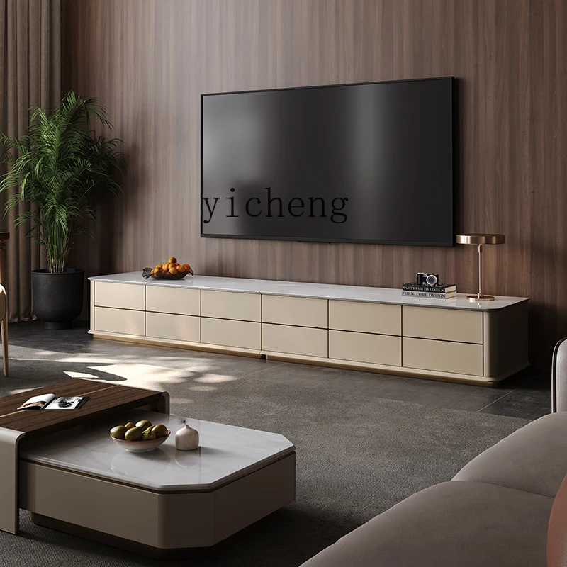 Gz-21 large flat floor living room wall storage cabinet natural marble TV cabinet household