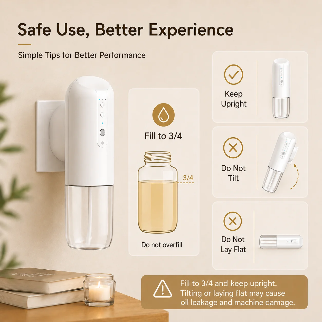Plug-In Essential Oil Diffuser Button Aroma Diffuser Wireless Bluetooth APP Scent Machine 150mL Fragrance Smell for Home Wall