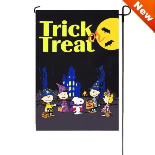 SNOOPY PEANUTS GANG Trick or Treat Halloween Garden Flag Bats  12