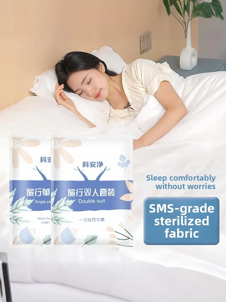 Travel Disposable Bed eet Cover Pillowcase Duvet Cover Four-Piece Set Hotel Dir Barrier Sp Bag Single Bed Linens - view 4