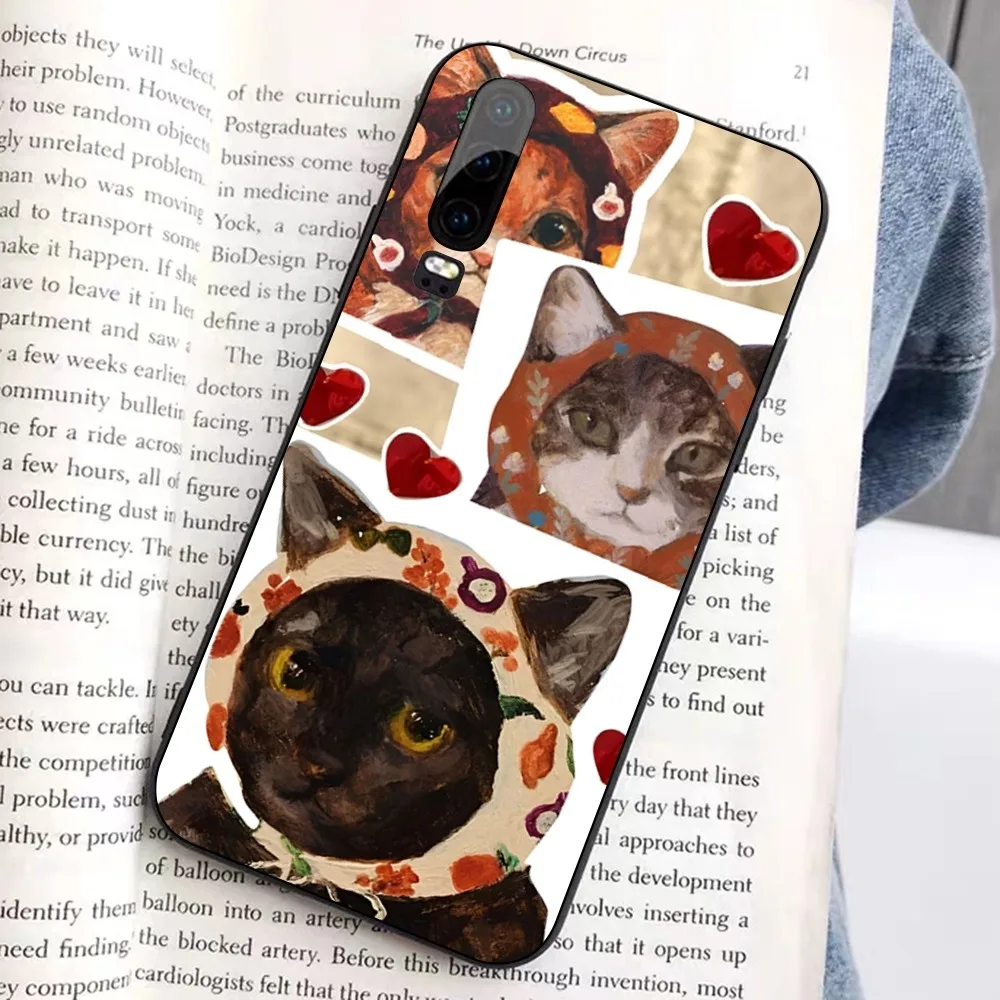 Cute Cat Phone Case For Huawei Honor 10 lite 9 20 7A 9X 30 50 60 70 pro plus Soft Silicone Cover