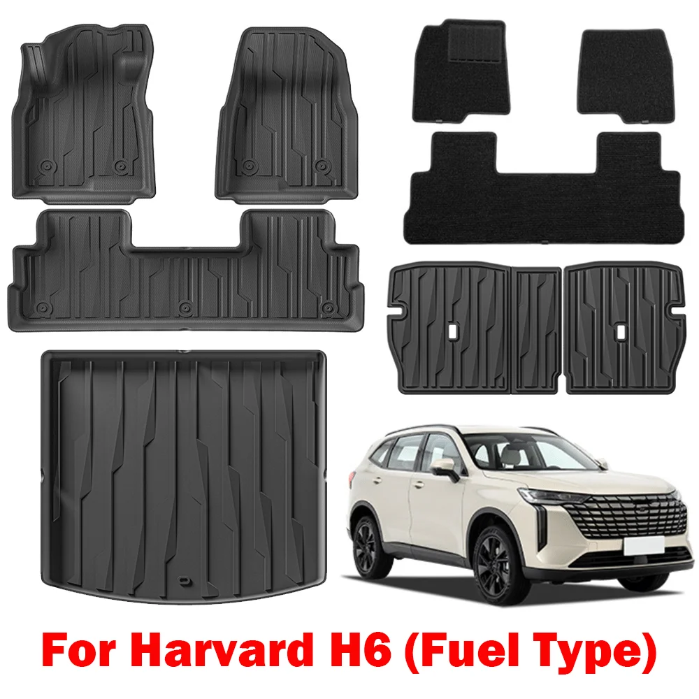 

Car Floor Mats for Harvard H6 2023-2025 Fuel, All Weather Protector Floor Liners Trunk Mat TPE Heavy Duty LHD