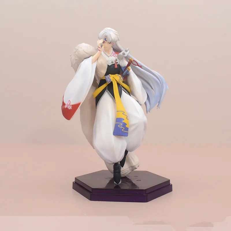 20cm Inuyasha Anime Figure Sesshoumaru PVC Action Figure Higurashi Kagome Figurine Collectible Model Toys Kid Gift
