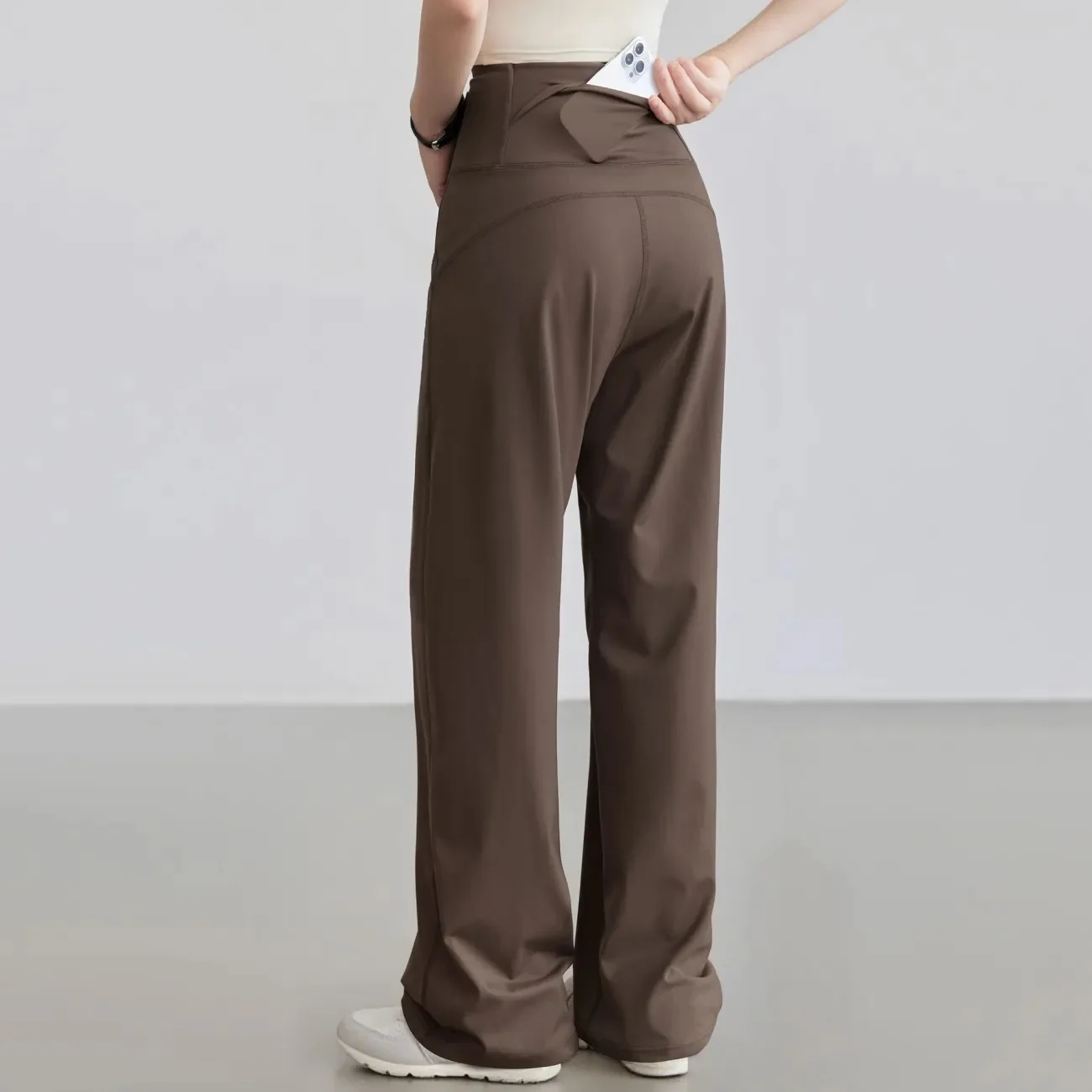 Pantaloni da yoga alti da donna fondo a forma di tocco taglio esterno antiscivolo bodybuilding tre quarti di vitello carbone fluff pizzo floccaggio polare