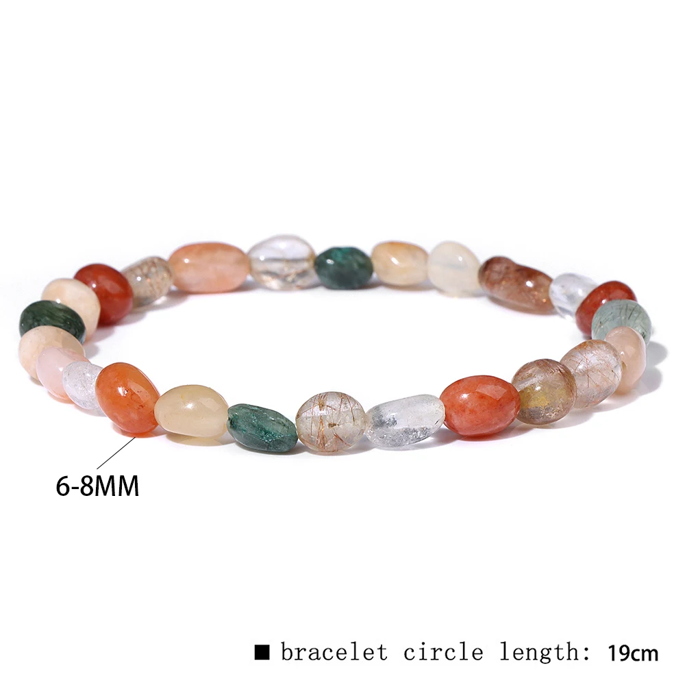 Irregular Strawberry Quartzs Bracelets For Women Apatite Rutilated Quartzs Citrines Natural Stone Beads Bracelet Men Jewelry