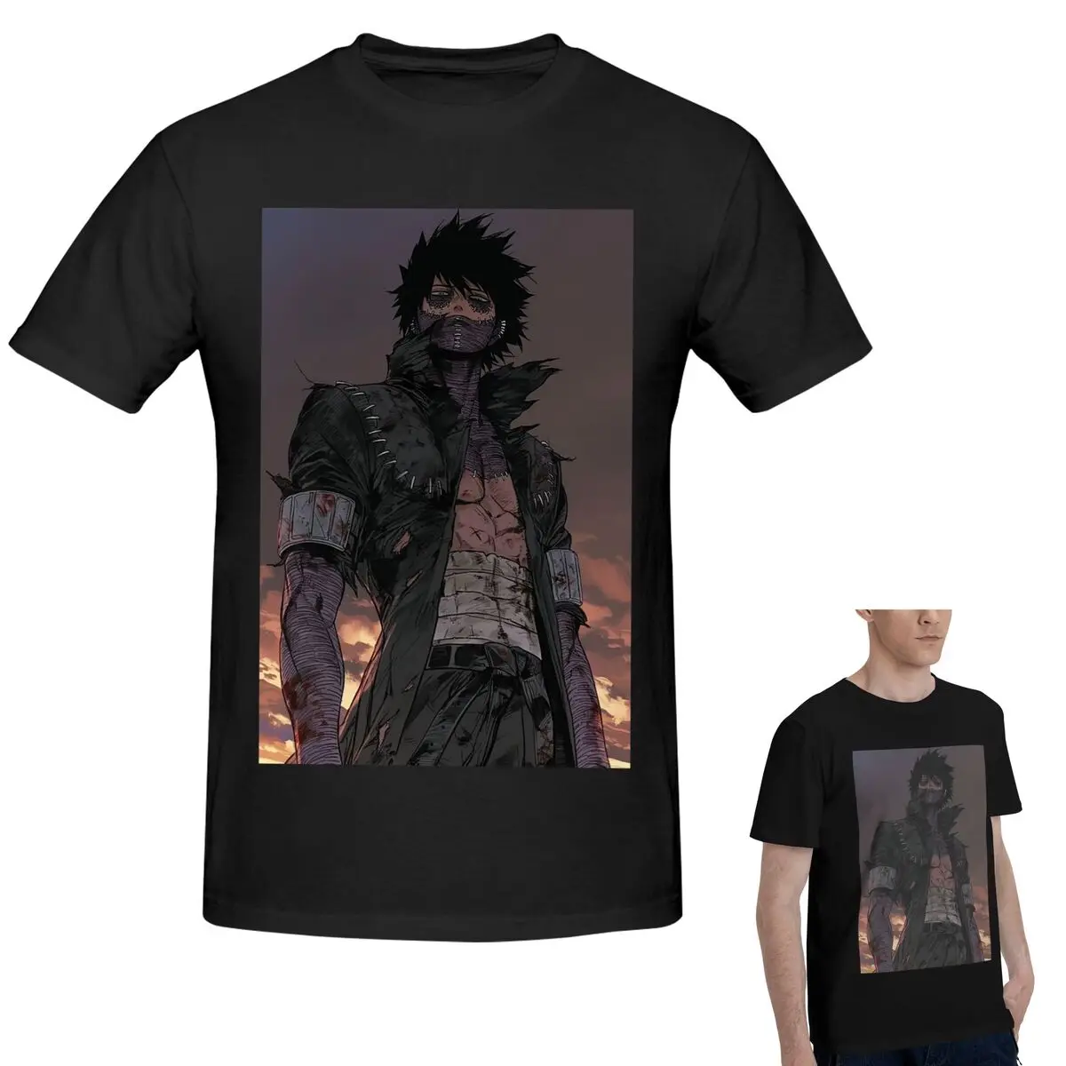 

100% хлопок My Hero Academia Dabi Anime Manga MHA Blueflame футболка мужская забавная футболка большого размера мужские летние рубашки с круглым вырезом