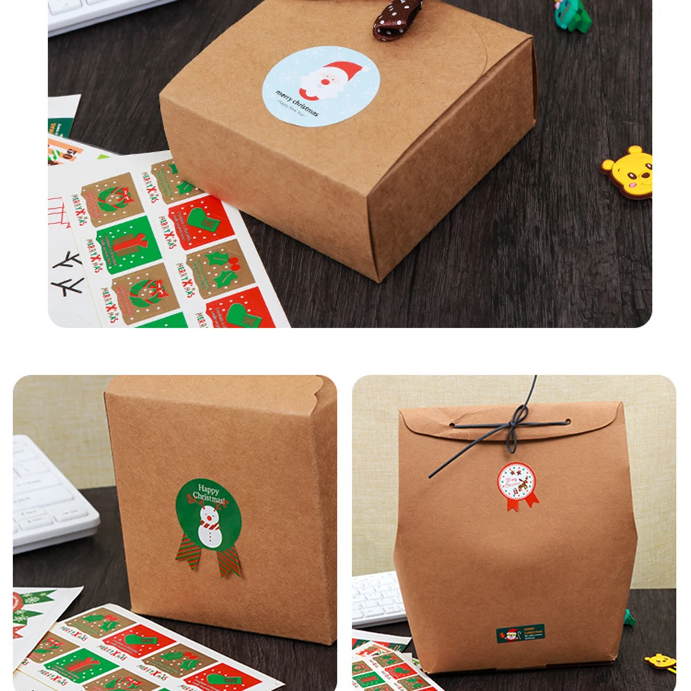 

320pcs Food Sealing Stickers Christmas Cake Bread Bag Decoration Medal Labels Party Favors DIY Shopping Bags Bottle