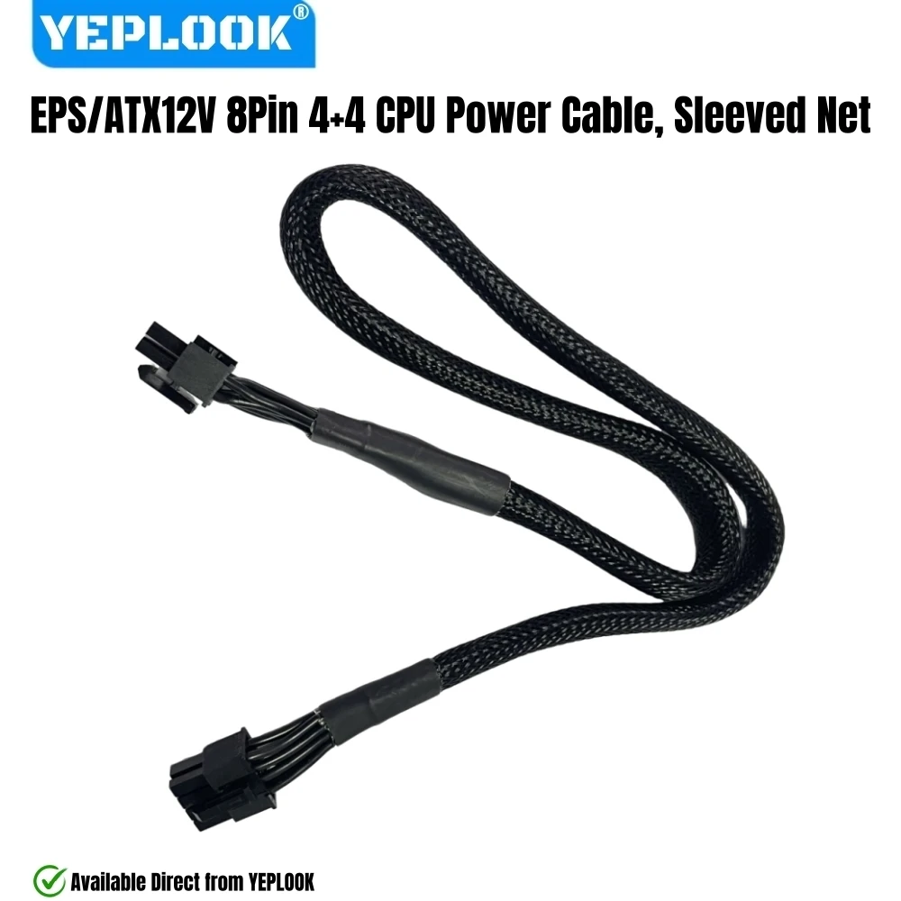 

YEPLOOK CPU Power Cable PSU 8Pin to 4+4Pin Sleeved Net for Corsair CX750, CX650, CX600, CX550, CX500, CX450, CX430 Modular Power