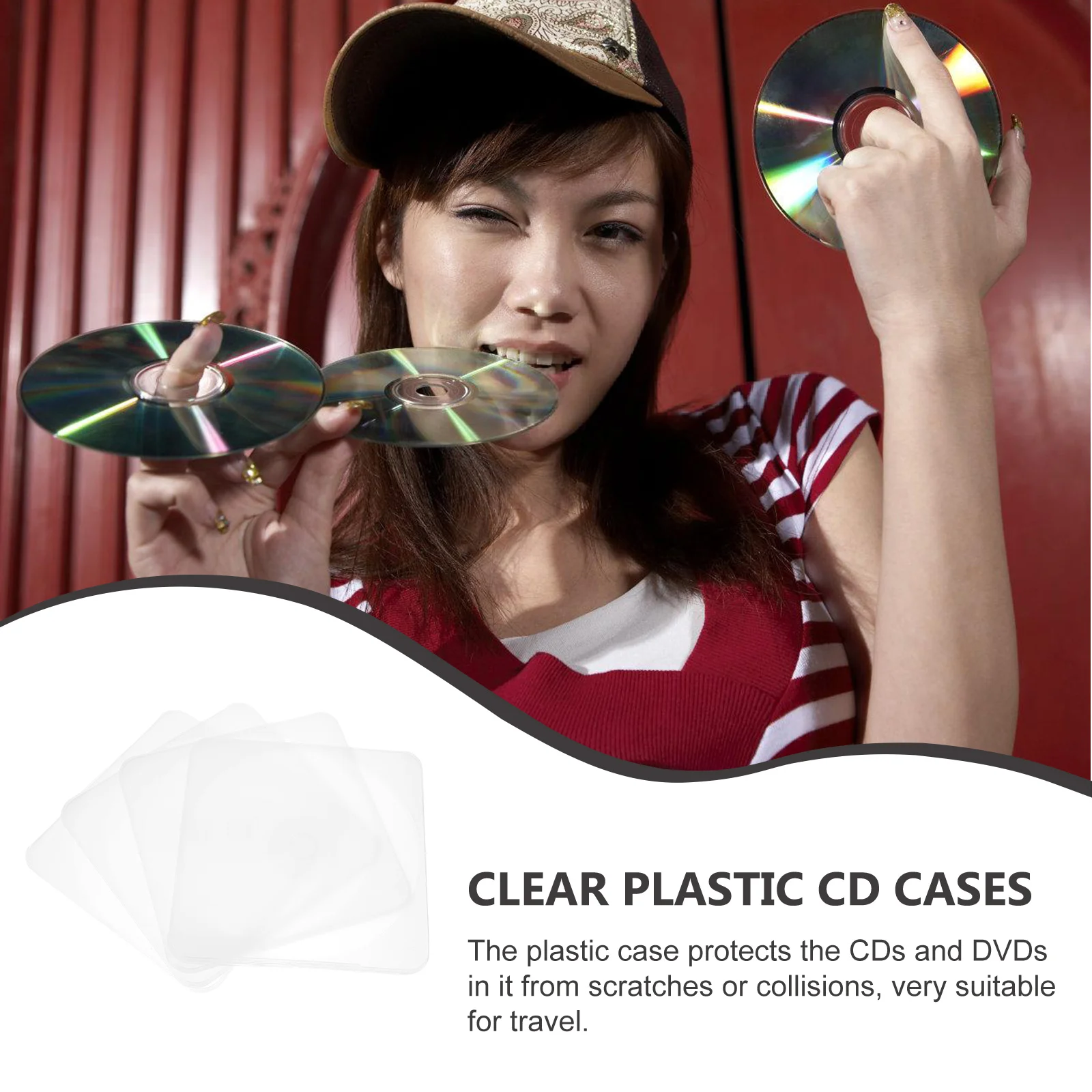 

4Pcs Clear Cd Dvd Cases Plastic Storage Holders Portable Travel Organizers Vinyl Record Sleves Clear Cd Cases Plastic Dvd Case