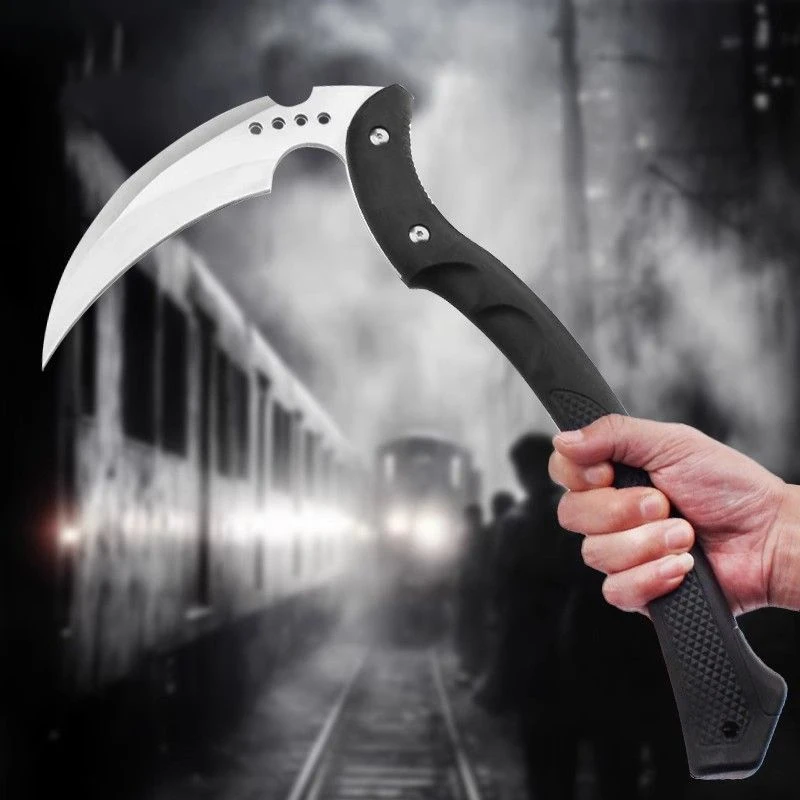 

Outdoor Portable EDC Multifunctional Sickle Camping Tactical Axe Logging Chopping Wood Firefighting Axe Car Emergency Tool