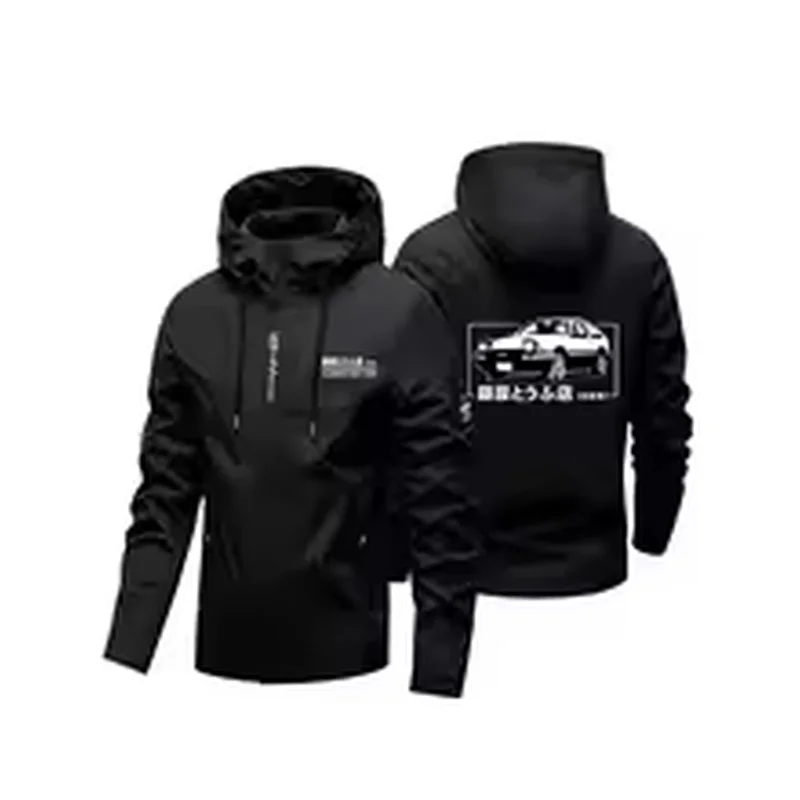 Men Hooded Outdoor Jacket 2026 Spring Autumn Waterproof Windproof Full Zip Coat Hiking Travel Casual Outerwear