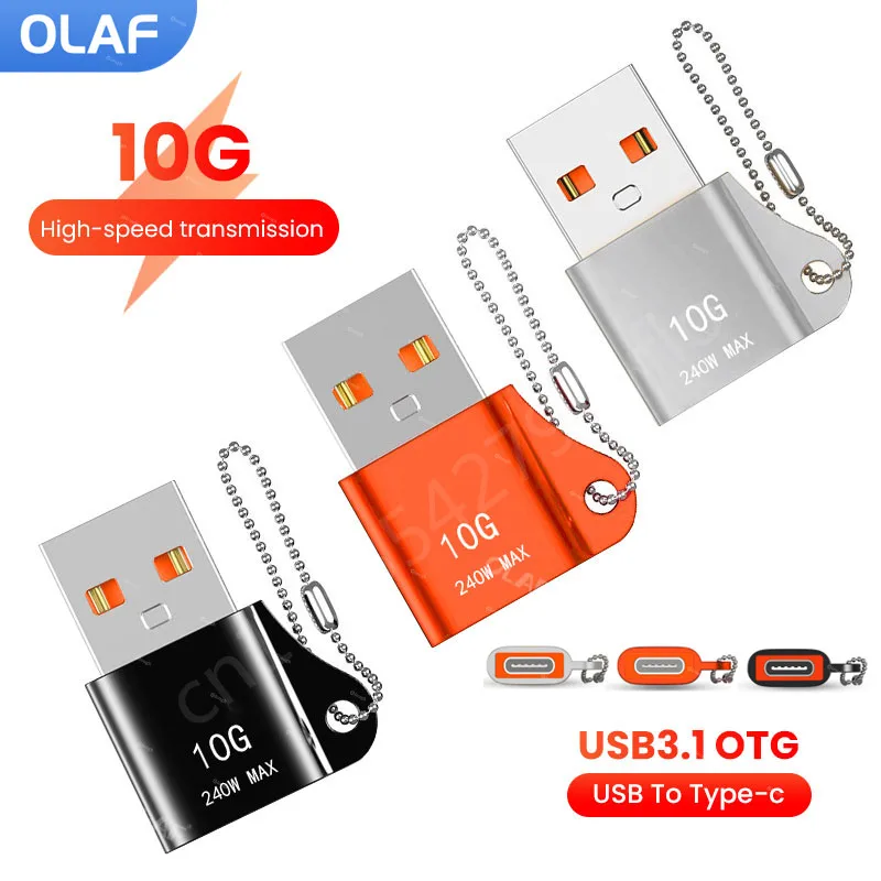 Olaf USB 3.1 C타입 데이터 어댑터, C타입 OTG USB C 수-USB 암 변환기, 맥북, 샤오미, 삼성 S20 용, 고속 OTG 커넥터