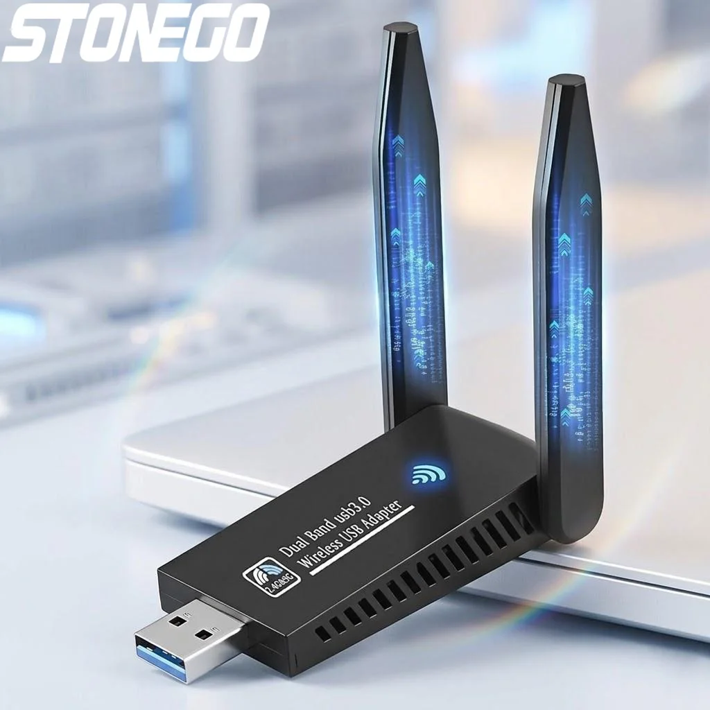 

1300Mbps USB WiFi Adapter Dual Band 5GHz 2.4GHz Wireless Network Card Double High Gain Antenna USB3.0 WiFi Dongle High Speed Long Range Internet Receiver for PC Laptop Desktop Support Windows 11 10 8 7 Vista XP