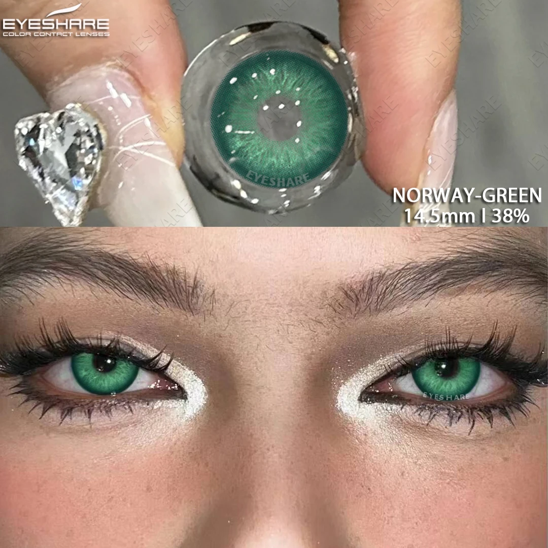 EYESHARE NEW Blue Contact Lenses Colored Contacts Lenses for Eyes Brown Lens Colorful Makeup Green Contacts Yearly 2pcs/pair