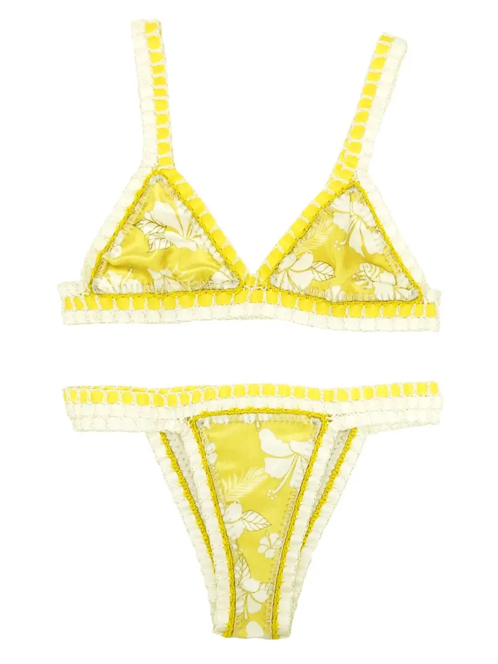 Women Yellow Velvet Bikini Sexy Crochet Swimwear String Micro Bikinis Set Triangle Bathing Suit Luxury Floral Swimsuit For Kinii