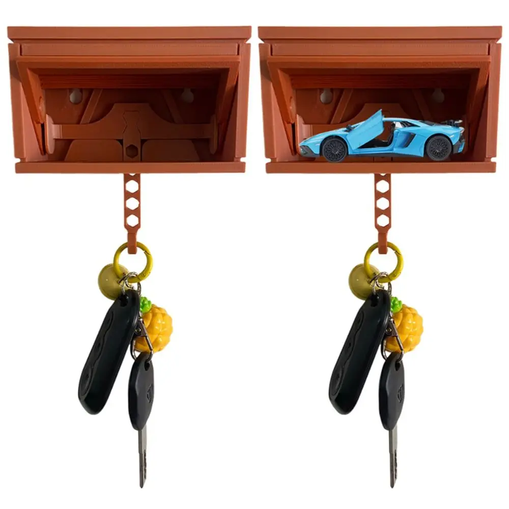 

Creative Car Garage Key Holder with Opening Door Multifunctional Wall Mount Key Rack Funny Space-saving Car Key Hook Bracket