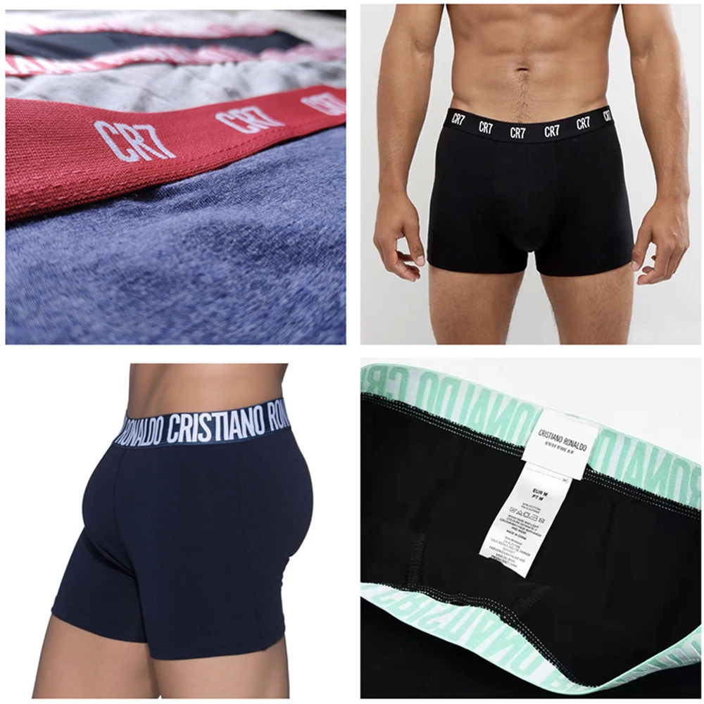 Männer Unterwäsche Boxer Briefs Pack Baumwolle Atmungsaktive Teenager Höschen Cristiano Ronaldo Männliche Shorts Sport Unterwäsche CR7 Trunks