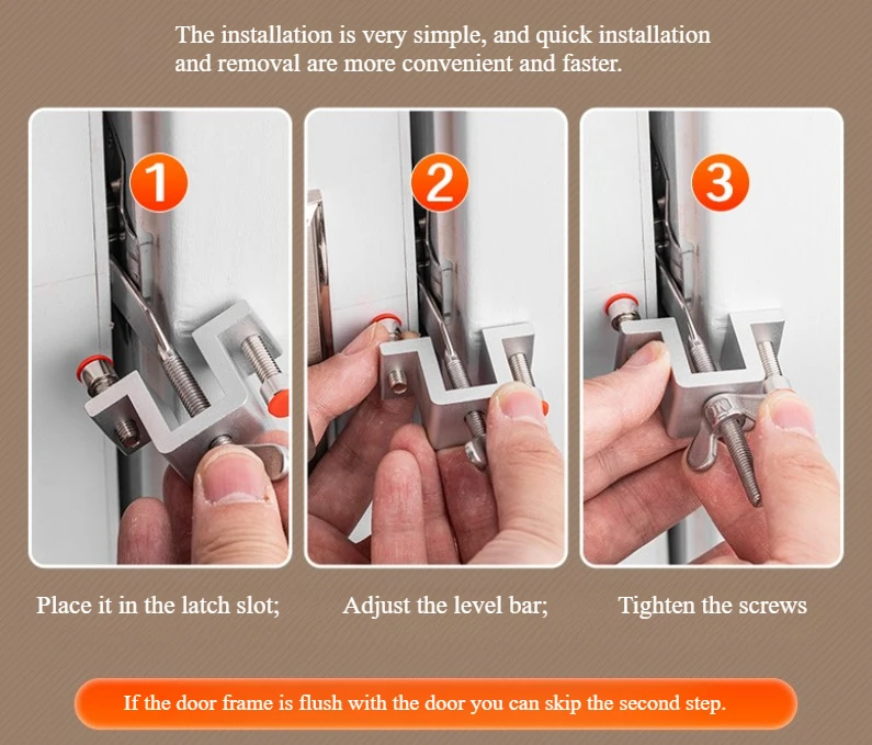 1 قطعة قفل الباب المحمولة أقفال باب الفندق الدفاع عن النفس توقف الباب للفندق السفر الدفاع عن النفس قفل الباب مكافحة سرقة قفل الباب #5