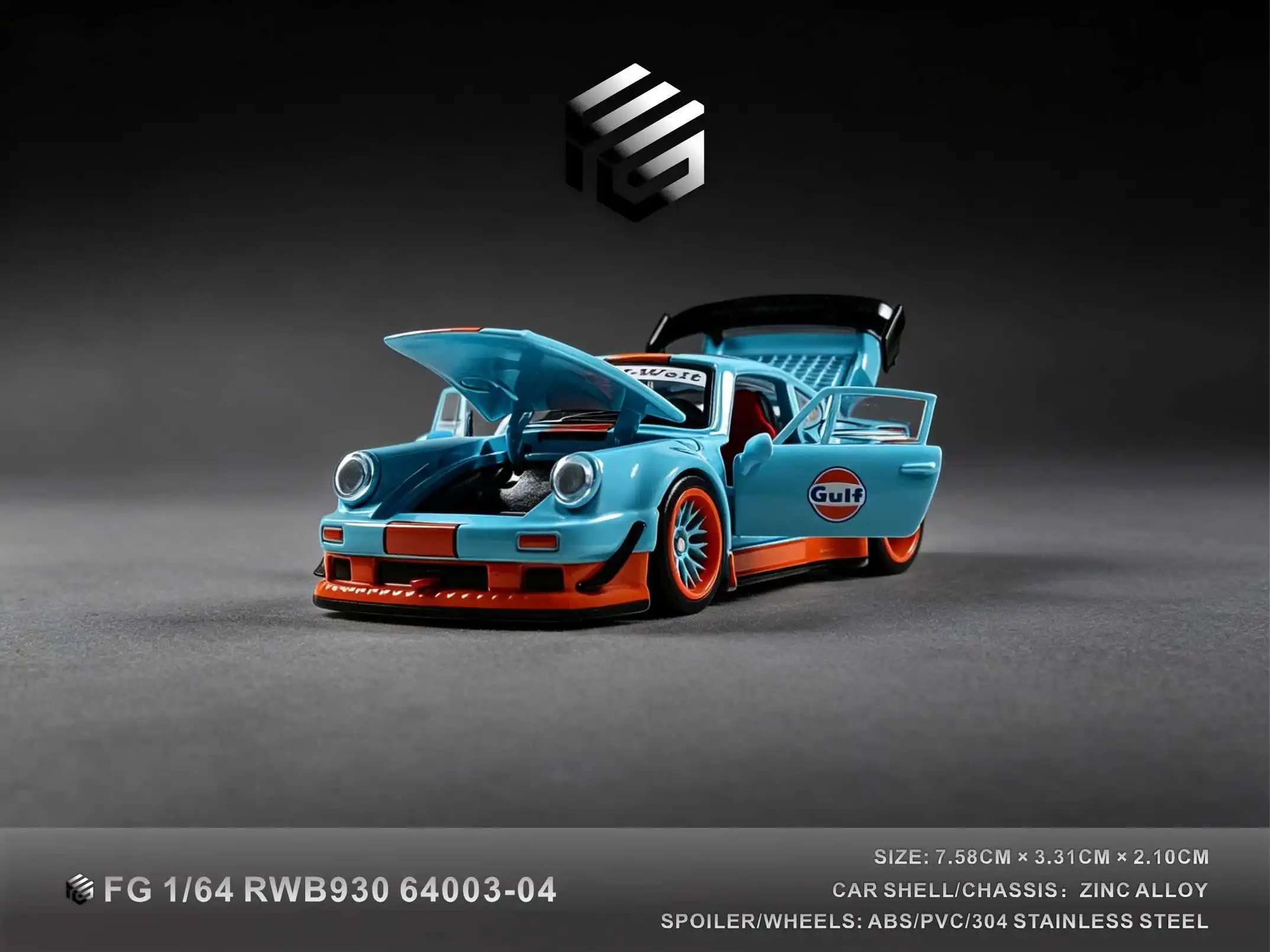 FG 1/64 Adult Collection Alloy Car RWB930 ML720S ML750S (Including Display Box) image 10