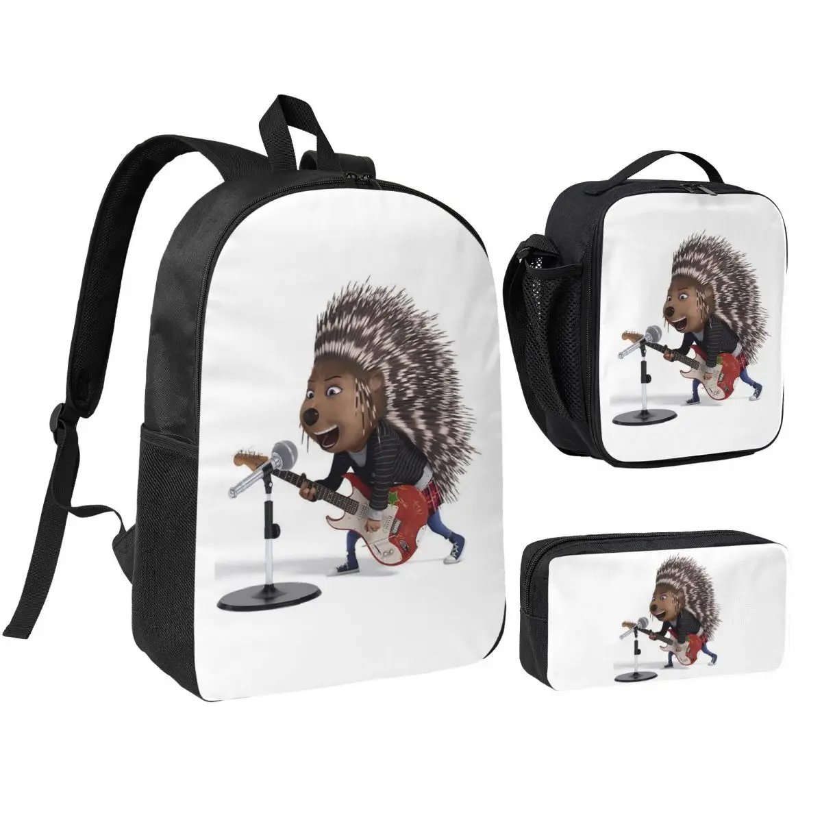

Ash Sing Movie Backpack Student BookBag School Bag Shoulder Bags 3ps Insulated Lunch Bag Pencil Case