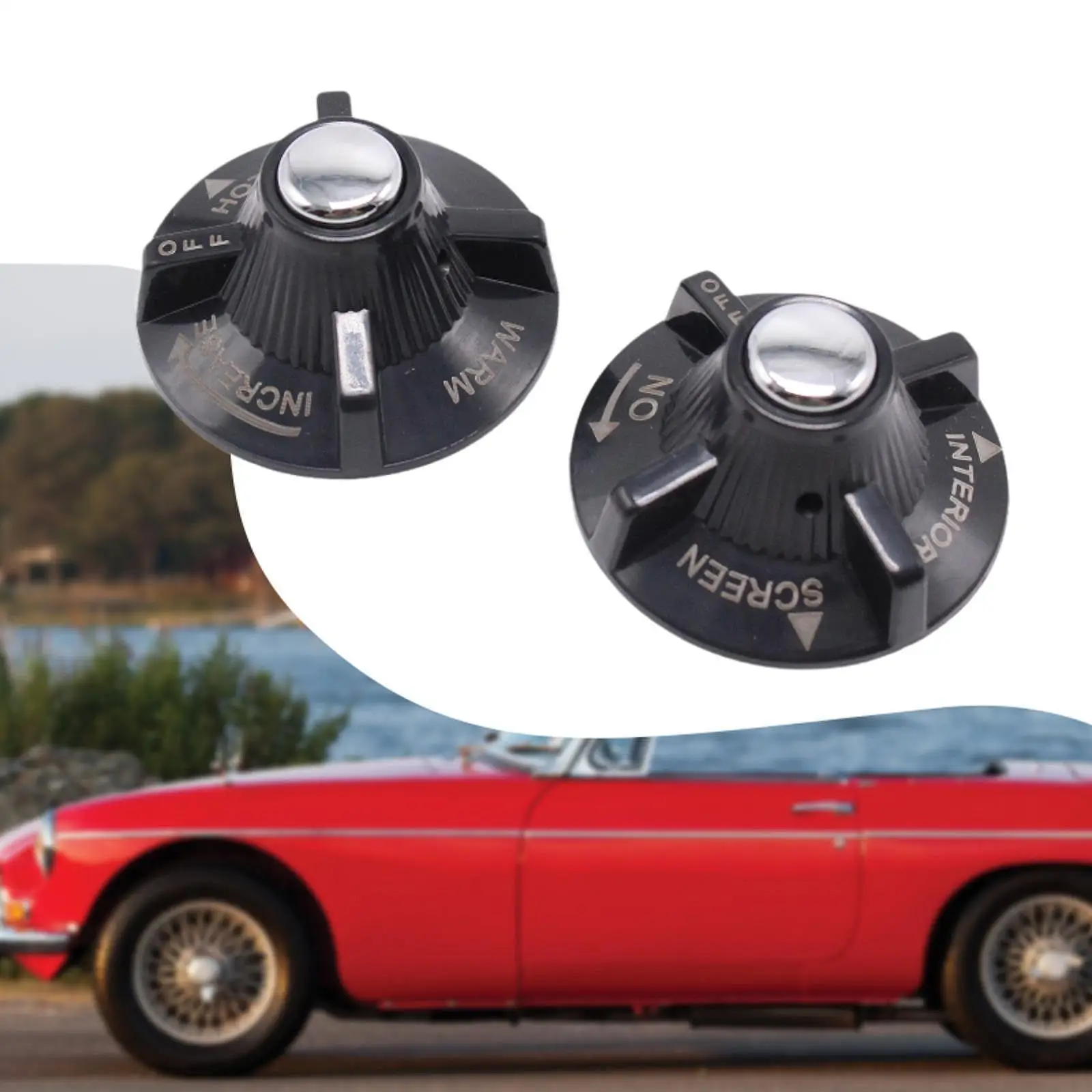 

2 сменных ручки управления нагревателем и воздухом для MG 1965-1974 гг.