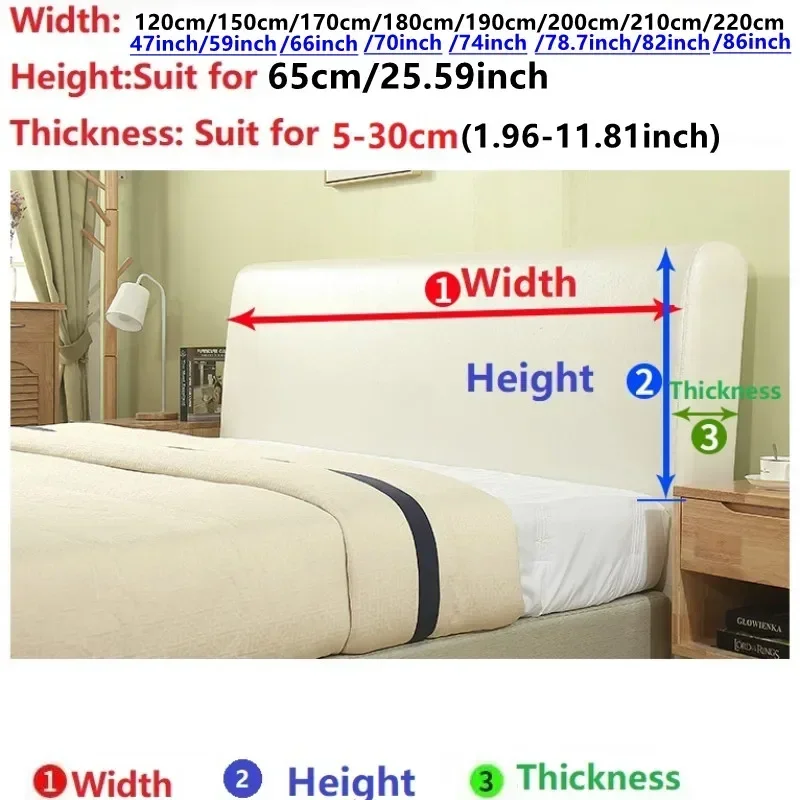 High Grade Short Plush Quilted Headboard Cover Luxury Soft Thick Velvet Bed Head Cover All-inclusive Bedside Protector Cover 1PC