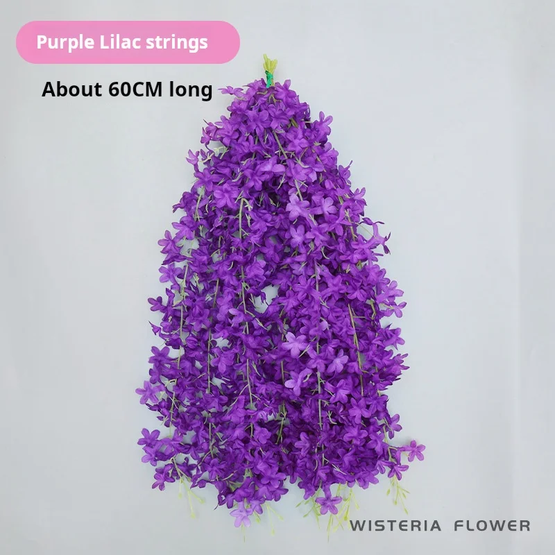 10 PCS Artificial Lilac Vine Hanging Flower Silk Wisteria Garland for Home Party Wedding Decoration