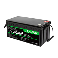 LANPWR 12V 200Ah LiFePO4 Lithium Battery Pack Backup Power, 2560Wh , 46.29lb light weight, Perfect for Replacing Most of Power ﻿