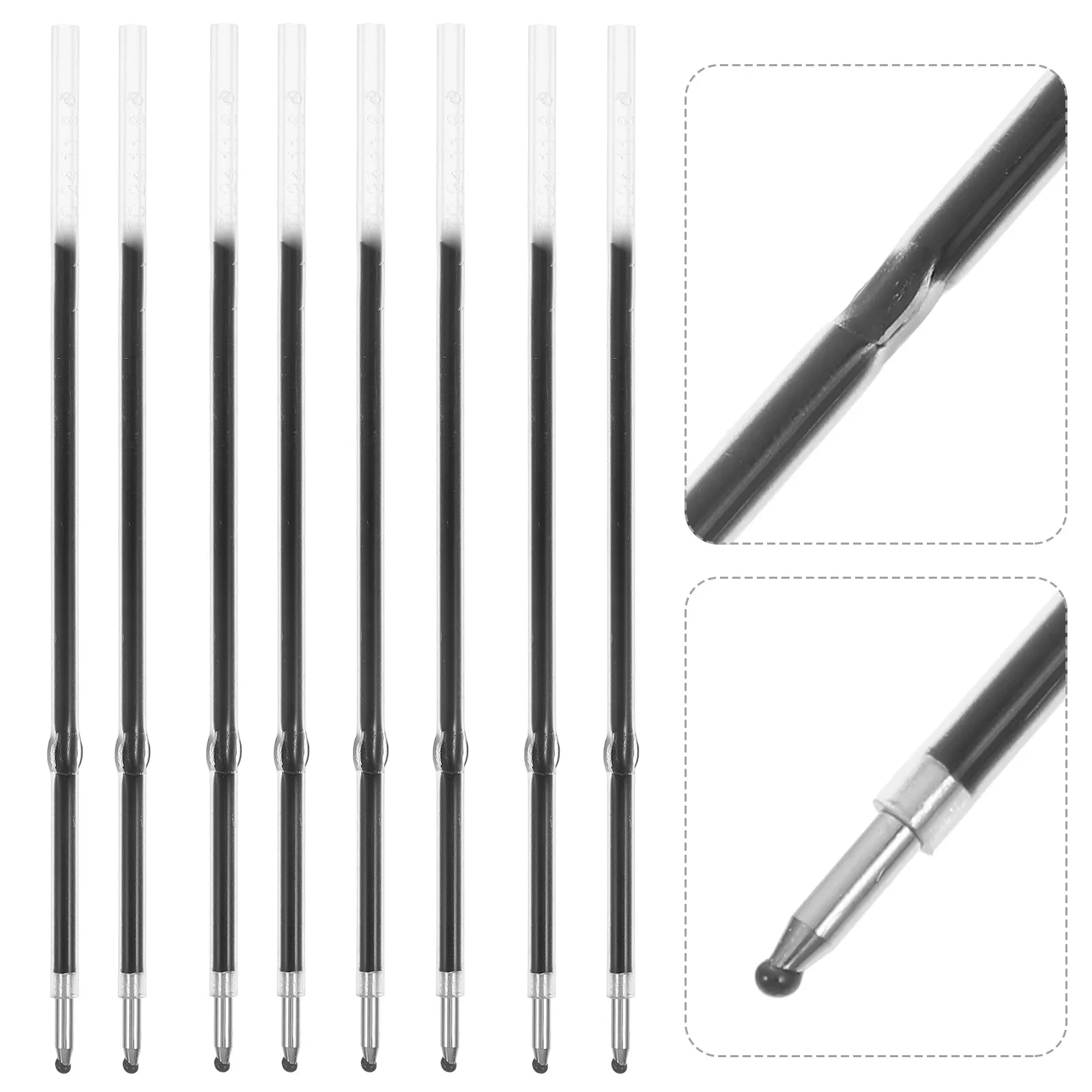 100Pcs Retractable Gel Ink Pen Refills Black 0.7mm Fine Point Universal Compatibility DIY Adjustable Length Quick Dry Ink Office