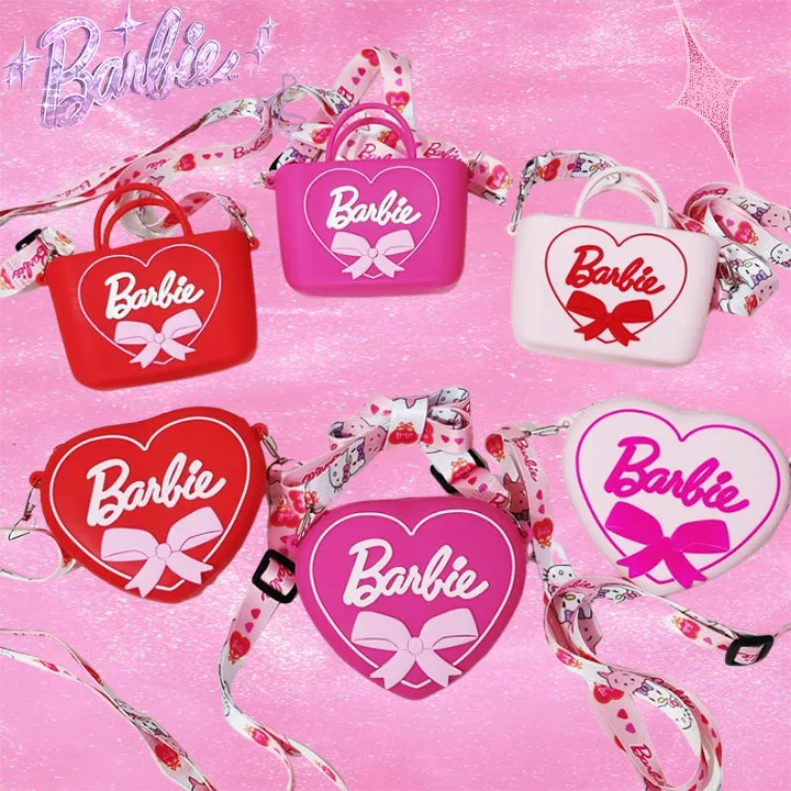 Barbie Kids Crossbody Bag Kawaii Silicone Waterproof Movie Shoulder Bags Kindergarten Stylish Trendy Girls Gifts Lovely Cute