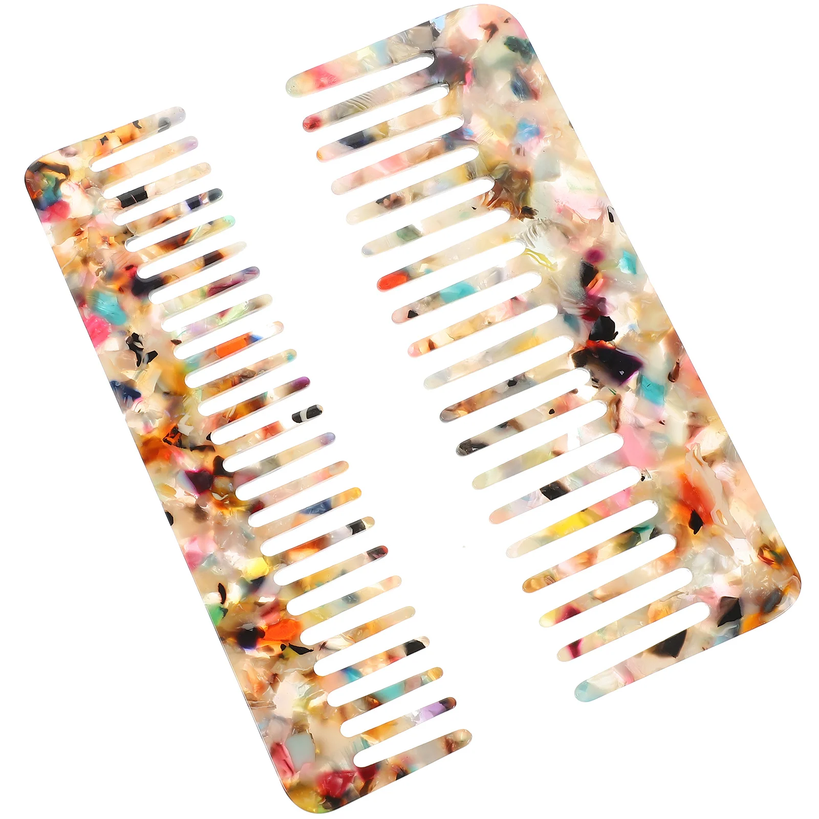 

2Pcs Stylish Marble Comb for Curly Straight Hair Easy Detangle Promote Blood Travel Hair Comb Combs for Men