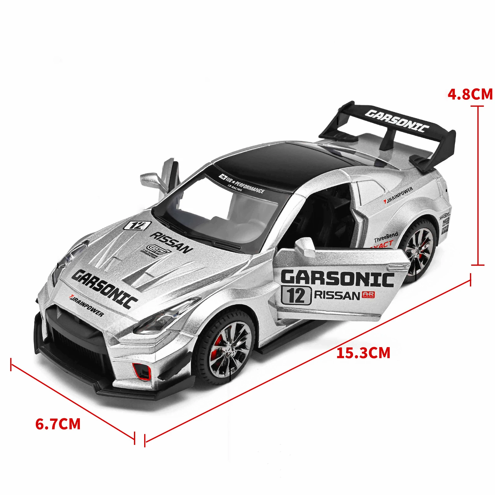 1:32 GTR R35 تعديل مركبة سبيكة سيارة نموذج الصوت والضوء التراجع لعبة الأطفال المقتنيات هدية عيد ميلاد
