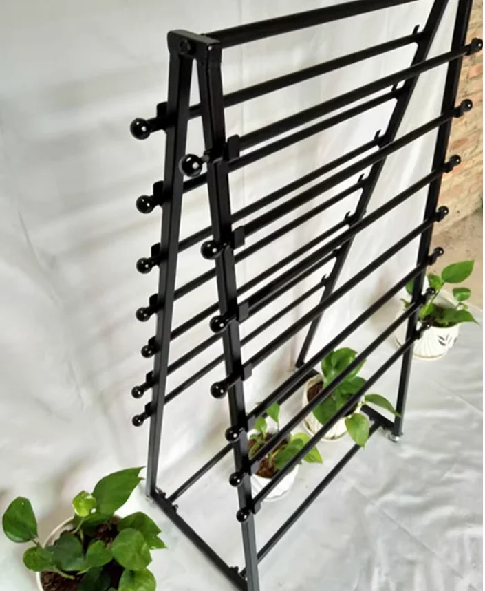 Mobile iron ribbon storage rack, flower packaging paper, ribbon flower shop shelf, scarf and scarf display rack